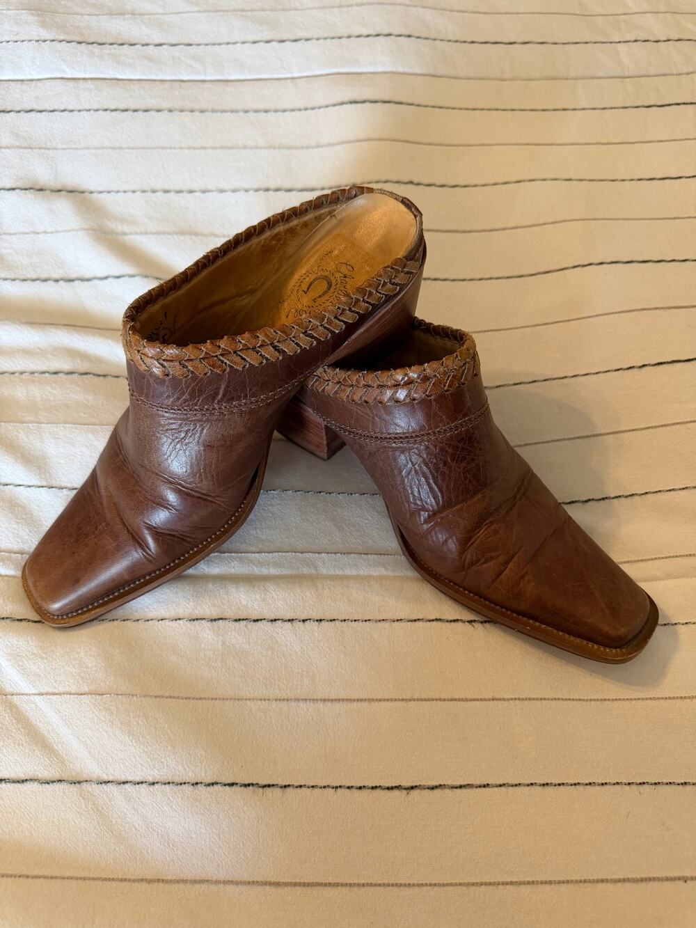 Charlie 1 Horse by Lucchese | Brown Leather Mules